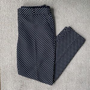 Kate Spade Black and White Polka Dot Straight Leg Pants